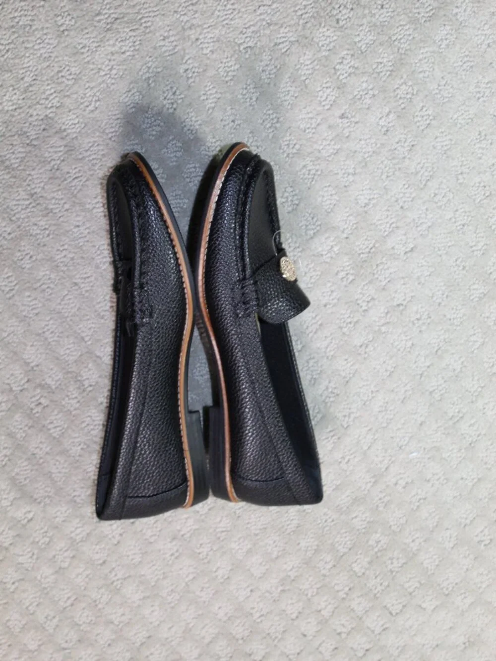 Anne Klein iflex Loafers Women’s 9M Black Pebbled Leather PU Lined NEW No BOX